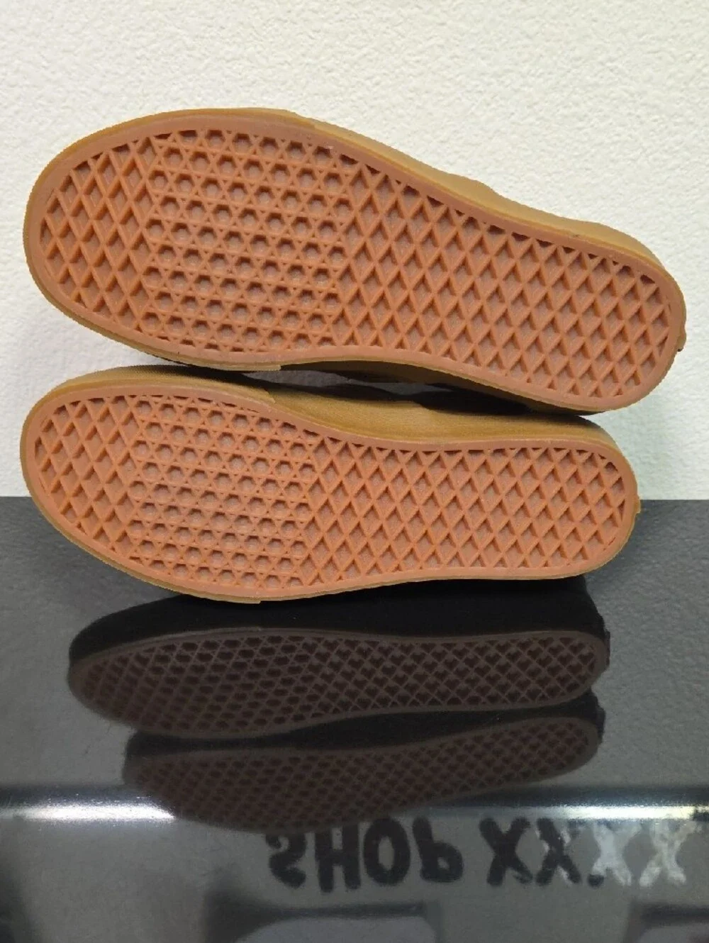 Vans Customs Classic Slip On Brown Leather Gum Sole Mens 10 Womens 11.5 New